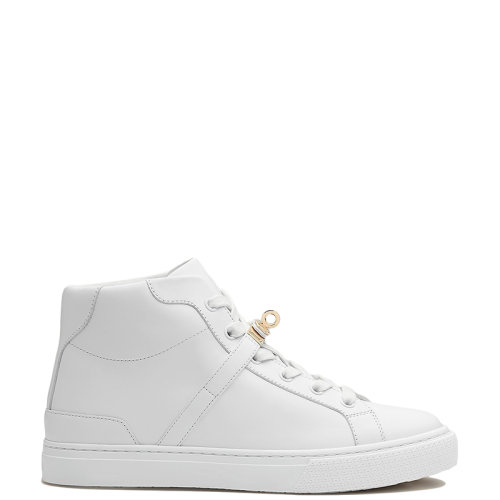 HERMES/爱马仕 22年秋冬新款 Daydream系列 女士白色小牛皮金色Kelly搭扣高帮运动鞋H221193Z90370