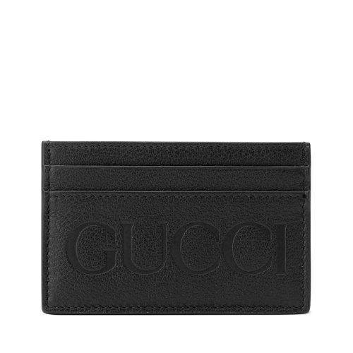 GUCCI/古驰 男士黑色皮革GUCCI经典标志卡夹?6586940E8IG1000