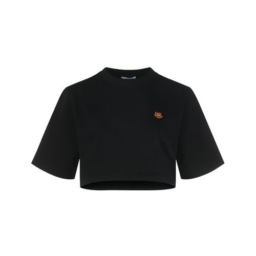 KENZO/高田贤三【22春夏新款】女士棉质露脐短款圆领短袖T恤 2TS679 4SB