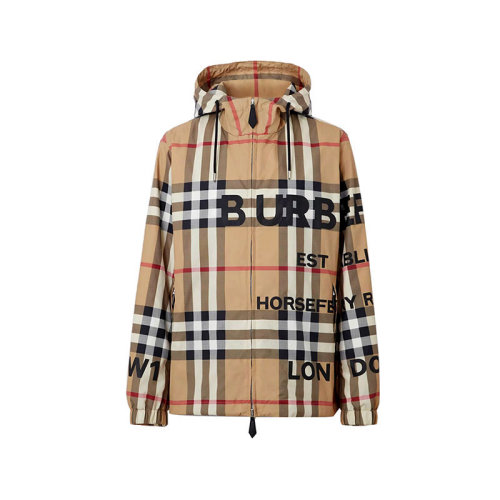 BURBERRY/博柏利 男款休闲连帽夹克上衣外套Horseferry印花格纹 80502821