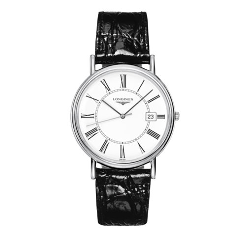 LONGINES/浪琴 时尚系列 石英表白盘皮表带男表38.5毫米L4.790.4.11.2