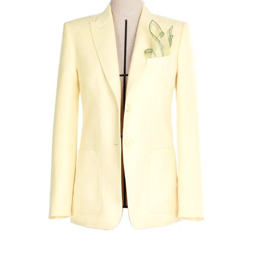 MaxMara/麦丝玛拉 22年早春新款 VICTOR系列 女士黄色纯羊绒面料西装外套1041122106002