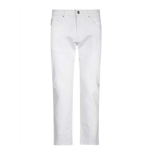 VERSACE/范思哲 男士白色棉质混纺弹性纤维时尚休闲直筒牛仔裤休闲裤长裤男裤 A86010-A233976-A8001