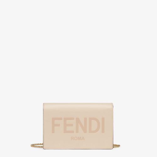  FENDI芬迪 22年秋冬 女士 钱包 粉红色皮革迷你手袋 8BS006AAYZF1BA9