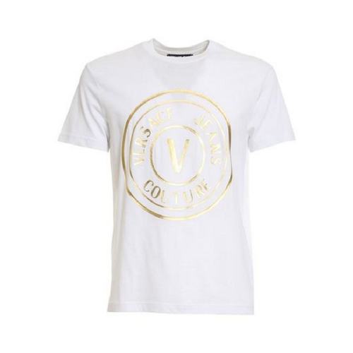  VERSACE JEANS COUTURE JEANS/范思哲 男士白色棉质短袖T恤 72GAHT03CJ00T-G03 PLFSX