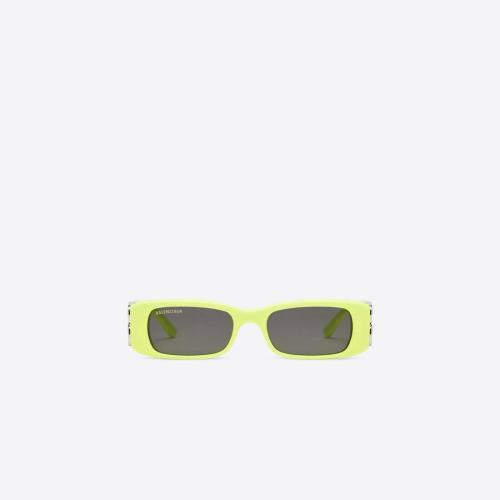  BALENCIAGA巴黎世家 22年春夏 女士 太阳眼镜 Womens Dynasty Rectangle Sunglasses in Yellow