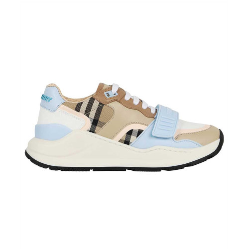 BURBERRY/博柏利 女士拼色棉质配皮经典格纹休闲鞋运动鞋 8048347