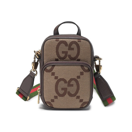 GUCCI/古驰 【22秋冬新款】 男士帆布配皮手提单肩斜挎包双G图案 696072 UKMDG