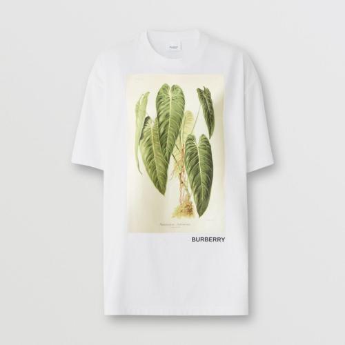  BURBERRY 22年秋冬 女士 植物素描印花棉质宽松 T 恤衫 80570221