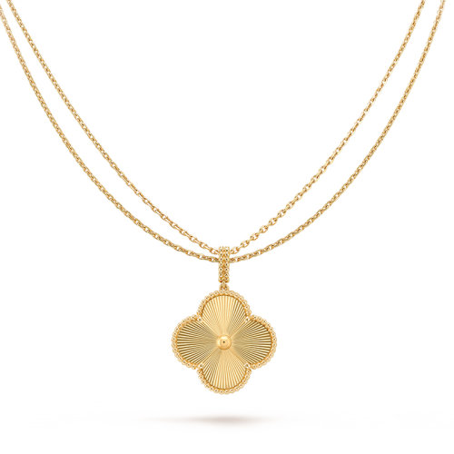 Van Cleef & Arpels/梵克雅宝 MagicAlhambra经典系列 18K金黄金拉丝长款四叶草项链