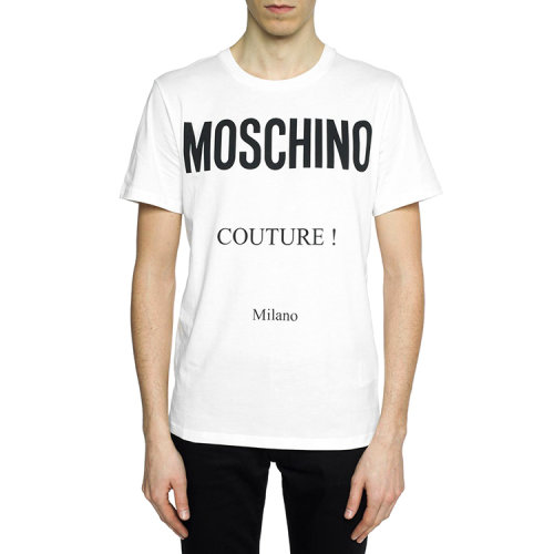MOSCHINO/莫斯奇诺 男女同款 白色棉质圆领时尚短袖T恤 A07140240A1001