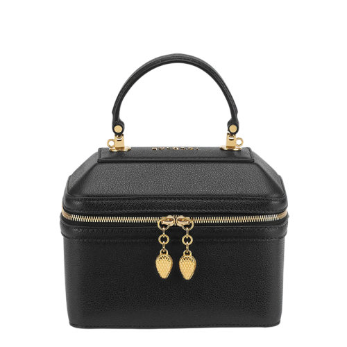 BVLGARI/宝格丽 22早春 新款SERPENTI FOREVER系列 女士小号黑色粒面小牛皮蛇首形状拉链化妆包手提斜挎包291784