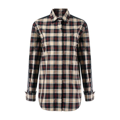 Burberry/博柏利 女装 服饰 黑色棉质时尚休闲格纹 女士长袖衬衫