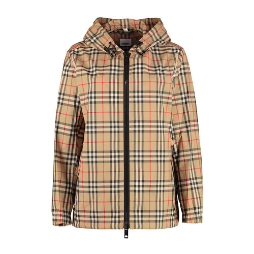 BURBERRY/博柏利  巴宝莉女装 女士米色经典时尚格纹连帽夹克 80256781