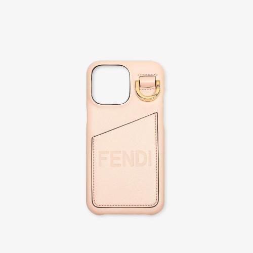  FENDI芬迪 22年秋冬 女士 手机壳 粉红色皮革手机壳 7AS101AK69F14N1