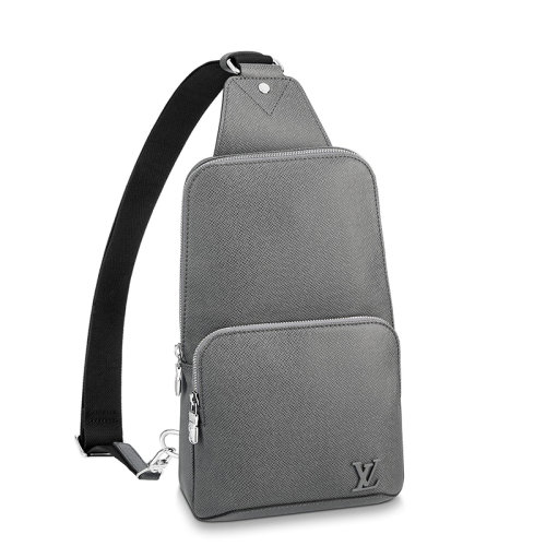 Louis Vuitton/路易威登 22春夏新款AVENUE系列 男士灰色牛皮革银扣拉链开合单肩斜挎包M30801