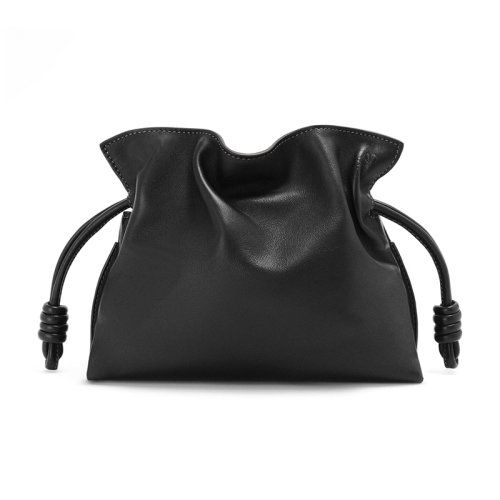 LOEWE/罗意威 22新款Flamenco系列 女士迷你款黑色纳帕小牛皮单肩斜挎手拿包A411FC2X37-1100