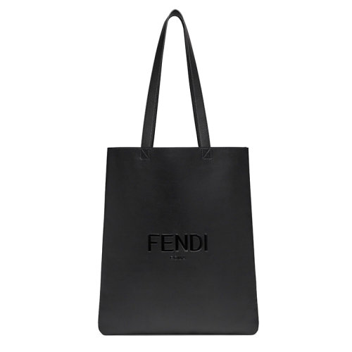 FENDI/芬迪 20  SHOPPING PLAT系列 男士黑色小牛皮FENDI ROMA印花双长提手单肩手提购物包7VA538AFB3F0QA1
