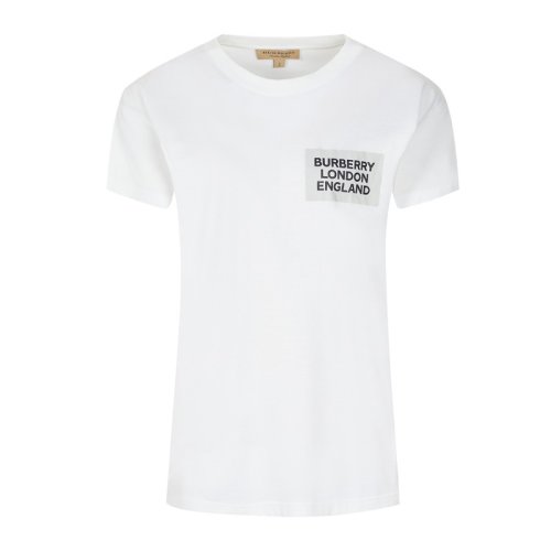  BURBERRY/博柏利 女士白色棉质短袖T恤 8008561 PLFSX