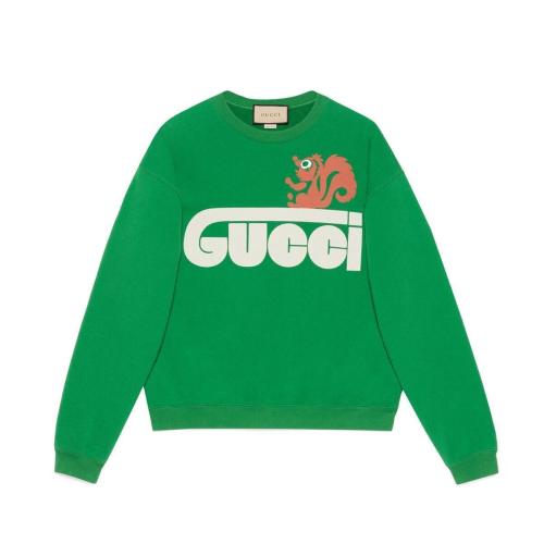  GUCCI古驰 22年秋冬 男士 复古Gucci鼬印花卫衣 700119 XJEUB 3129
