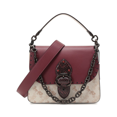 COACH/蔻驰  女士专柜款BEAT系列涂层帆布/配皮手提单肩斜挎包 4593