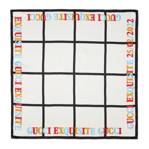  GUCCI古驰 22年秋冬 男士 “Exquisite Gucci”柔软丝巾 721322 4G001 9060