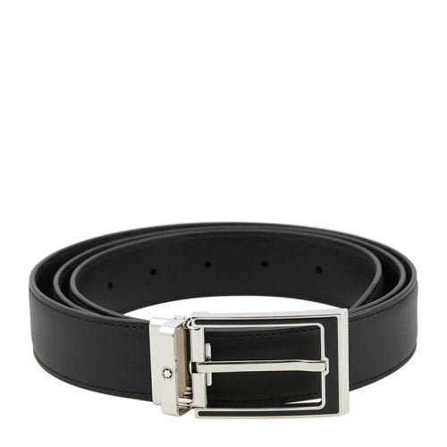 MontBlanc/万宝龙 男士经典黑色卡扣腰带皮带 123891