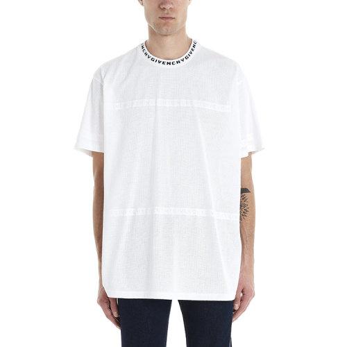 Givenchy/纪梵希  男士白色棉质圆领短袖T恤 BM70UH30GG-100