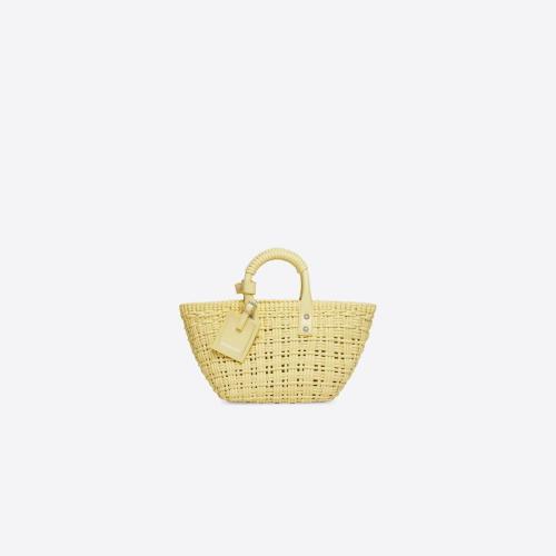 BALENCIAGA巴黎世家 22年秋冬 女士 手提包 Womens Bistro Xs Basket With Strap in Yellow 67