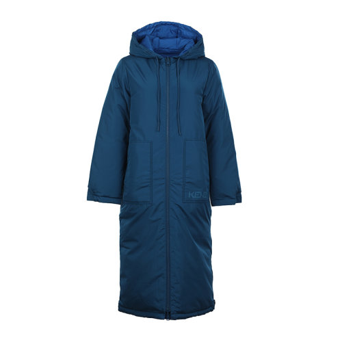 KENZO/高田贤三虎头微标长款连帽女士羽绒服FB62OU064