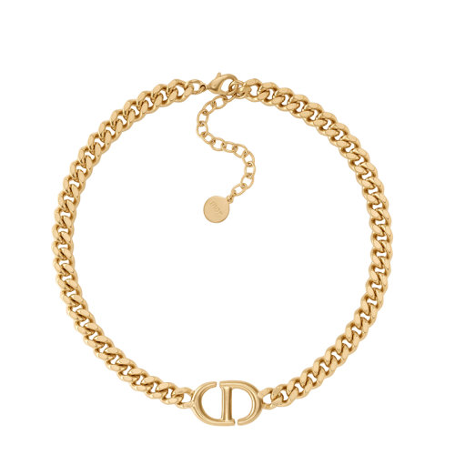 DIOR/迪奥 22春夏新款CD NAVY系列 女士金色饰面金属CD短项链N1656CDNMT_D300