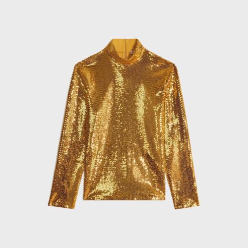  CELINE赛琳思琳 22年秋冬 男士 长袖衬衫 刺绣棉质平纹针织高领衫 2X668671Q.18OR