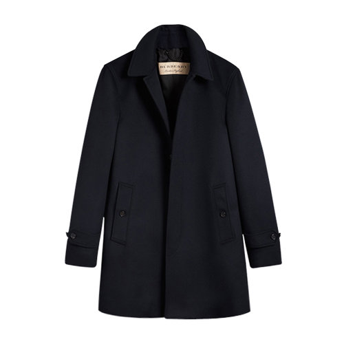 深蓝色羊绒男士大衣 BURBERRY/博柏利 巴宝莉 burberry服装 外套男 男装 商务休闲大衣