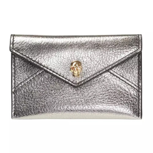 Alexander McQueen/亚历山大麦昆 男士 男包 银色皮革时尚卡包钱包 554194CSS0G1300