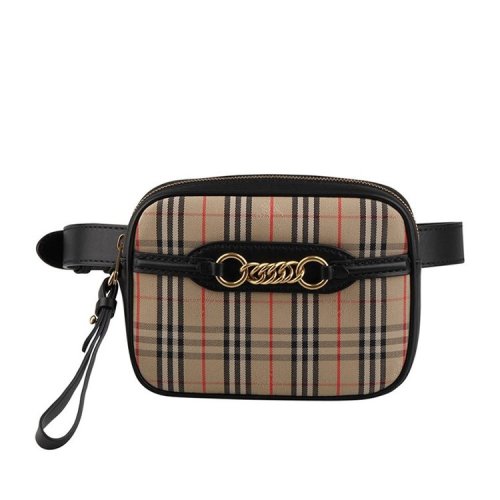 BURBERRY/博柏利  巴宝莉女包 时尚百搭 女士米色格纹腰包 80073501 HKY012467