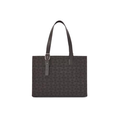 LOEWE罗意威 22年秋冬 男士 手提包 Buckle Horizontal tote in Anagram jacquard and calfski