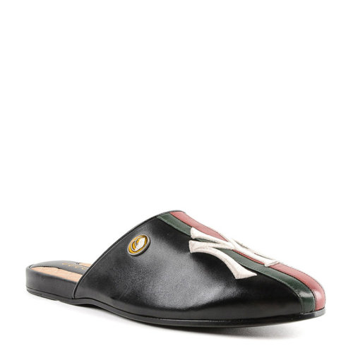 GUCCI/古驰  时尚条纹羊皮 男士凉拖拖鞋男鞋