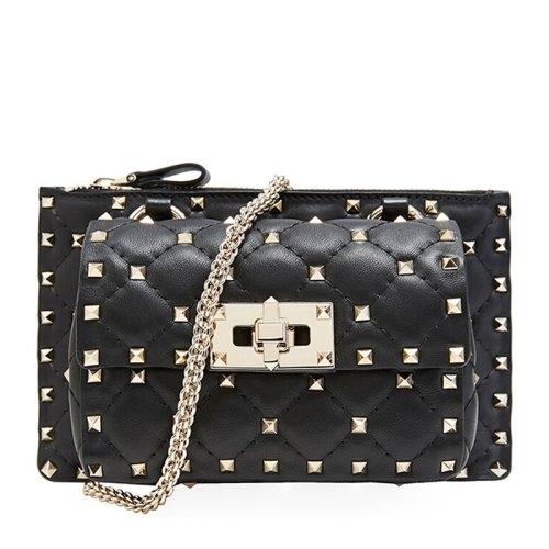  Valentino/华伦天奴 女士黑色羊皮革斜挎包 SW2B0E85 NAP 0NO PLSX