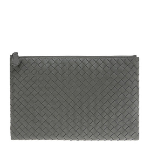 Bottega Veneta/葆蝶家 男士纯色羊皮编织商务休闲大号手拿包