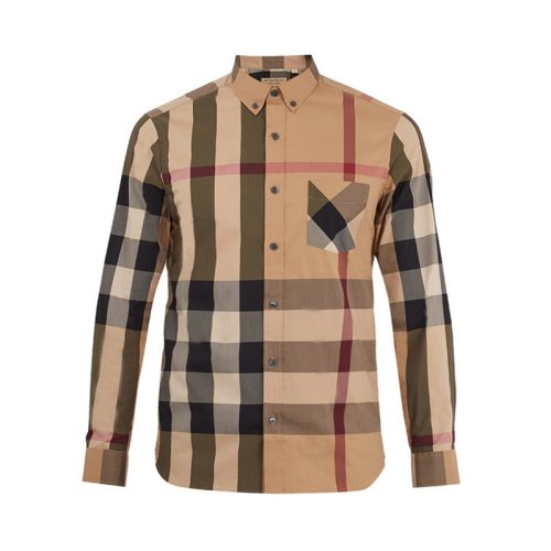  BURBERRY/博柏利 男士驼色棉质长袖衬衫 4045831 PLFSX