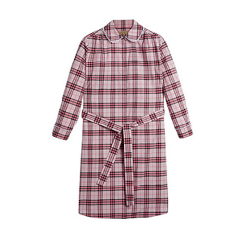 BURBERRY/博柏利  时尚 混色 红色格纹棉质 女士衬衫连衣裙  40677641 HQY012345C