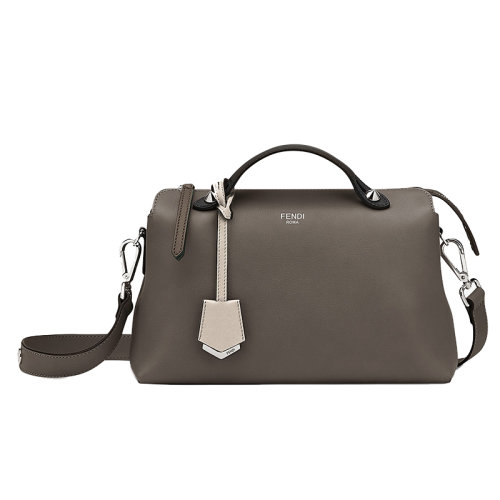 FENDI/芬迪  BY THE WAY系列 深灰色小牛皮金属配饰中号波士顿包手提包8BL1465QJF03BL