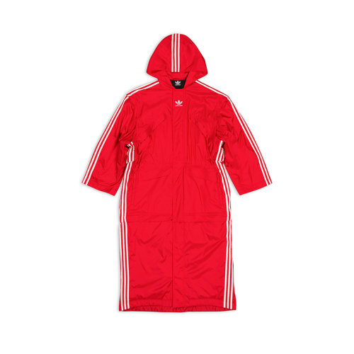 Balenciaga/巴黎世家 22年秋冬新款 ADIDAS联名系列 男女同款亮红色轻质尼龙可拆派克大衣外套725293TIO546174