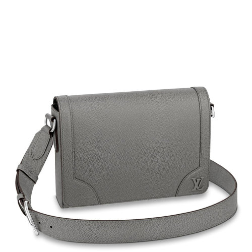 Louis Vuitton/路易威登 22春夏新款NEW FLAP系列 男士灰色牛皮革银扣单肩斜跨邮差包M30808