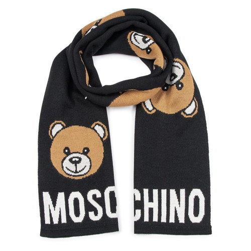 MOSCHINO/莫斯奇诺 男女同款 黑色羊毛大只大熊围巾/披肩围巾 30571M2164016 HJH0012BC