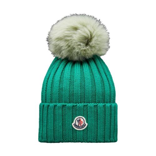 MONCLER蒙可蒙克莱 22年秋冬 女士 帽子 Beanie with Pom Pom H20933B00028A9327824
