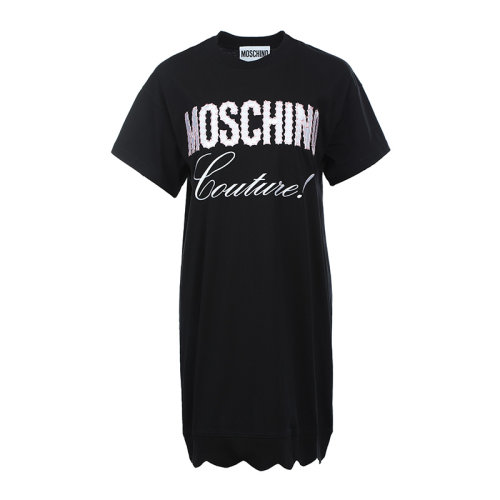 MOSCHINO/莫斯奇诺22春夏女士连身裙短袖T恤连衣裙A045204411