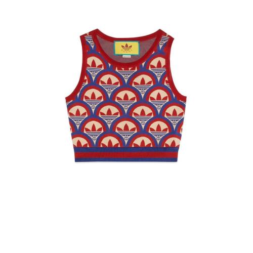 GUCCI古驰 22年秋冬 女士 adidas x Gucci联名系列提花上衣 702871 XKCDO 6431