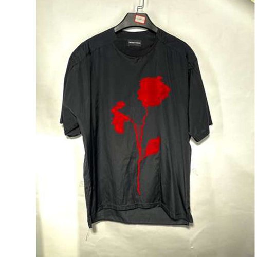 Emporio Armani/安普里奥阿玛尼 黑色系红色图案男士短袖T恤