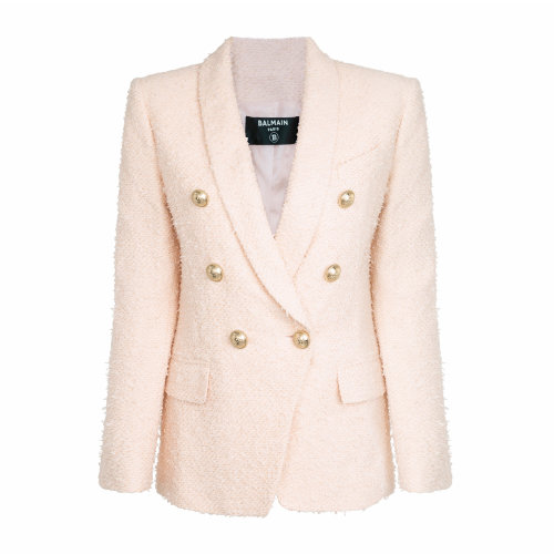 Balmain/巴尔曼 粉色 女士双排扣西装外套 TF17471X319 春夏